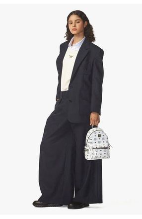 MCM Mini Stark Side Studs Backpack in Visetos in White at Nordstrom