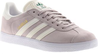 adidas Originals Womens Trainers Gazelle Gold Green Logo Purple Tint cloud white - Size UK 3.5