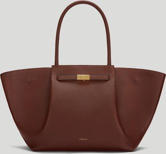 DeMellier The New York in Warm Brown Small Grain Leather Shoulder bag