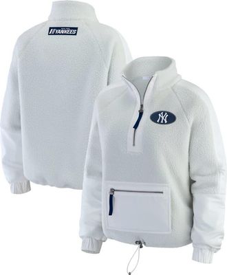 WEAR by Erin Andrews Womens WEAR by Erin Andrews Gray New York Yankees Polar Fleece Quarter-Zip Jacket at Nordstrom, Size Xx-Large
