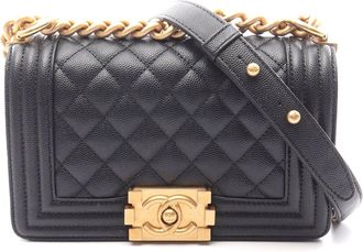 Chanel Boy Small Shoulder Bag Black Leather
