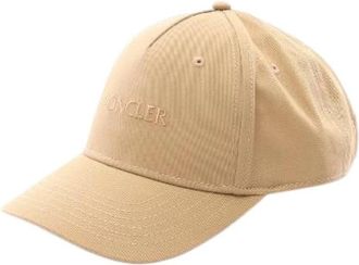 Moncler Pre-owned Katoenen Baseballpet - Heren - Vintage Accessoires - Bruin - ONE Size - Katoen - Vintage