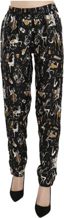 Dolce & Gabbana Elegante zijden broek met hoge taille - Dames - Slim Fit Broeken - Zwart - XS - Broeken