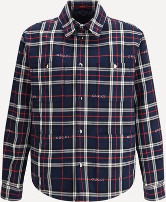 Gucci Padded tartan cotton jacquard Shirt Male 48