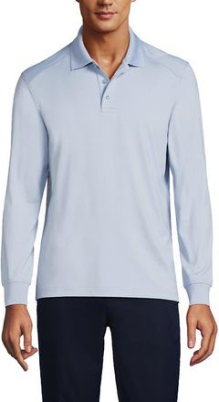 Lands End School Uniform Long Sleeve Rapid Dry Polo Shirt in Blue at Nordstrom, Size X-Large