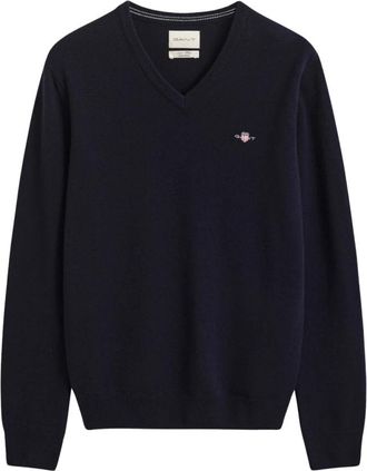 GANT Maglione con scollo a V - - Knitwear - Uomo - Blu - L
