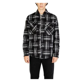 Gianni Lupo Geruit overhemd met lange mouwen - Heren - Casual Overhemden - Zwart - 3XL - Polyester - Overhemden