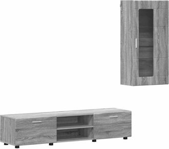 vidaXL Conjunto De Mueble De Tv Gris Sonoma Madera De Ingenier&iacute;a Vidaxl