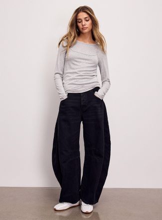 Free People Womens Good Luck barrel jean