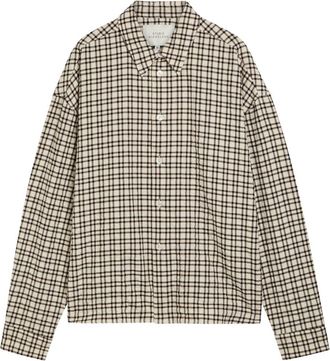 STUDIO NICHOLSON Checked Flannel Shirt - Black - XS