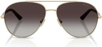 Jimmy Choo London 58mm Pilot Sunglasses in Pale Gold /Grey Gradient at Nordstrom