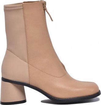 Camper Beige Leather Polyester Rubber Womens Ankle Boot