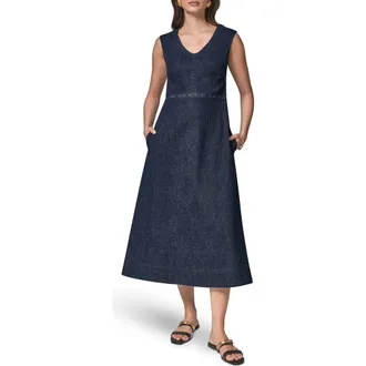 DKNY The Donna Sleeveless Denim Maxi Dress in Seneca at Nordstrom, Size X-Small