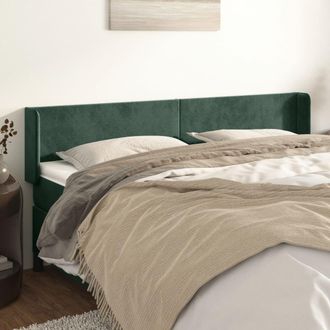 vidaXL Cabecero De Terciopelo Verde Oscuro 163x16x78/88 Cm Vidaxl