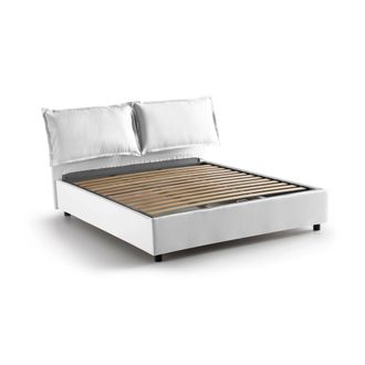 Talamo Italia Dmora - Cama Matrimonial Dabdelli, Cama Contenedor Con Revestimiento De Tela, 100% Made In Italy, Apertura Frontal, Adecuado Para Colch&oacute;n Cm 160x200, 