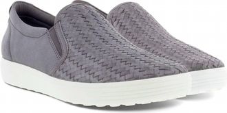 Ecco Womens Soft 7 Slip-On Sneaker In Gravity Metallic