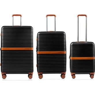 Champs Luggage Vintage II 3-Piece Wheeled Luggage Set in Black at Nordstrom Rack