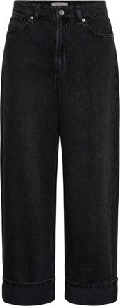 Part Two Jeans, Dames, Zwart, W32, Denim, Cropped Jeans