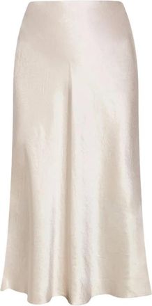 Vince Satijnen Slip Rok - Dames - Midirokken - Beige - XS - Satijn - Rokken