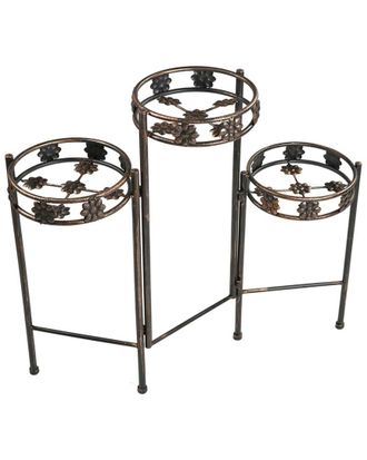 Sunnydaze Discontinued Sunnydaze Large 3-Tiered Folding Metal Indoor-Outdoor Flower Plant Stand