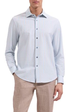 Bugatchi James OoohCotton Button-Up Shirt in Ice at Nordstrom, Size Xx-Large