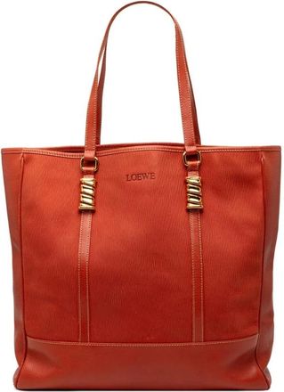 Loewe Pre-owned Tote Bags, female, Orange, Size: ONE SIZE Pre-owned Leather Tote Bag