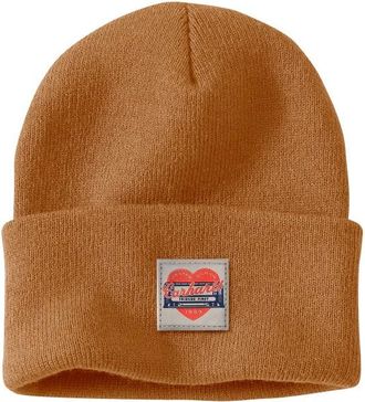 Carhartt Work in Progress Knit Heart Patch Beanie M&uuml;tze f&uuml;r Damen | braun