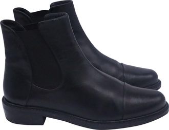 Stuart Weitzman Gobi Chelsea Ankle Boots in Black Leather