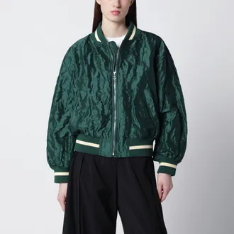 Loewe Bomber verde scuro in taffet&agrave; tecnico