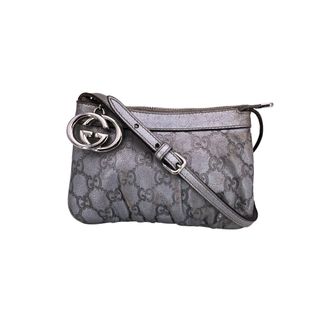 Gucci Pre-owned Womens Cloth Crossbody Bag - Silver Cotton - One Size