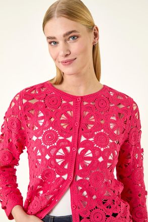 Roman Crochet Knit Cardigan