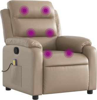 vidaXL Vidaxl - Sillón de masaje reclinable cuero sintético color capuchino