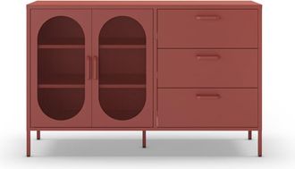 DRAWER Aparador de 2 puertas de metal L140cm - Terracota
