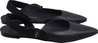 Ferragamo Ferragamo Vaina Slingback Ballet Flats in Black Leather
