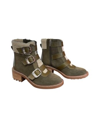 Vince Camuto Womens Klerica Leather Boots In Olive