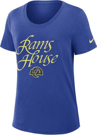 Nike Los Angeles Rams Rivalries Collection Slub Nike Womens Dri-FIT NFL T-Shirt in Blue | 03484EV95-FY4