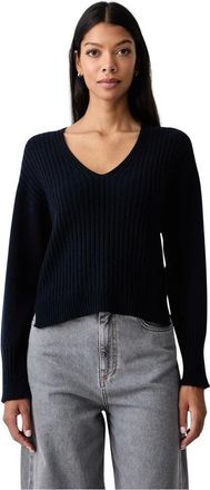 Twinset Jersey con cuello en V - Knitwear - Mujer - Azul - XS