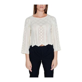 Vero Moda Round-neck Knitwear, female, Beige, L, Beige Knit Jumper with Round Neck