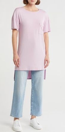 Go Couture Short Sleeve High-Low Tunic Top in Lavendar at Nordstrom Rack, Size X-Large