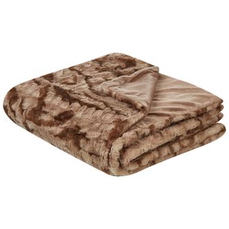 Beliani Beliani - Ropa De Cama Moderna Poli&eacute;ster Manta Piel De Conejo Sint&eacute;tica Dormitorio Marr&oacute;n 150 X 200 Cm Bakira
