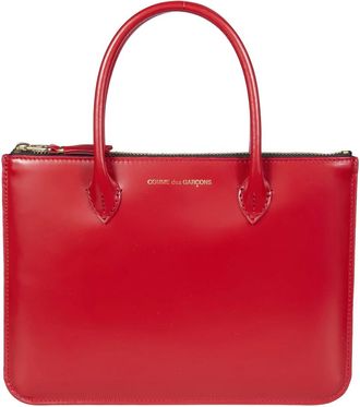 Comme Des Gar&ccedil;ons Handles - Dames - Shoppers - Rood - ONE Size - Leer - Tassen