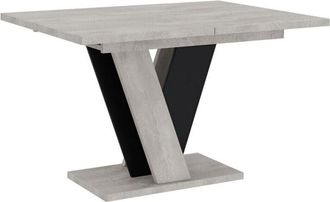 Mirjan24 Mesa Goodyear 125, Gris + Negro, 75x90x120cm, Alargamiento, Aglomerado Laminado