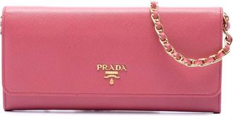 Prada Pre-owned Prada Saffiano Wallet On Chain Ladies EZ4356BAOZMPXZ2W