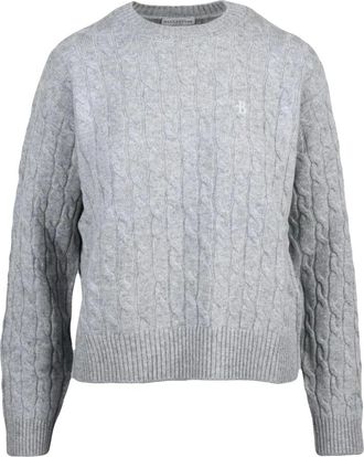 Ballantyne Truien & Vesten, Dames, Grijs, L, Wol, Pullover Intrecciato Girocollo