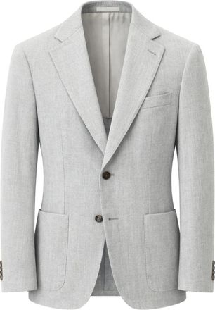 Eleventy Enkelrijig Jasje - Heren - Blazers - Grijs - XL - Wol - Jassen