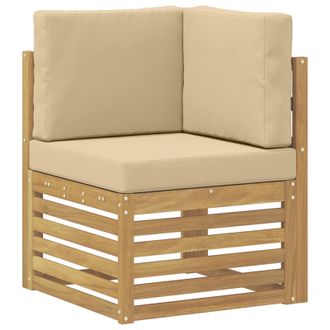 vidaXL Sof&aacute; De Esquina Para Exteriores Madera De Acacia S&oacute;lida Blanco Vidaxl