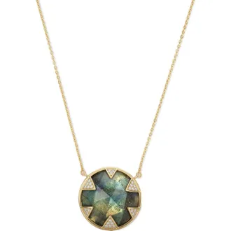 Melinda Maria Tessa Labradorite Pendant Necklace in Gold-Lab at Nordstrom