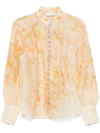 Zimmermann Crush Printed Linen Shirt