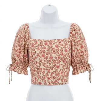 Z Supply Moira Floral Top In Sandshell