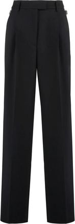 Pantaloni Torino Wollen broek van scheerwol - Dames - Wijde Broeken - Zwart - M - Wol - Broeken